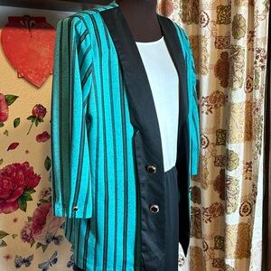 Vintage 1980’s Whirlaway, 2pc. 3/4 sleeve blazer/short sleeve midi dress Size 14